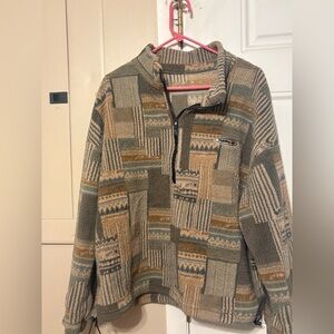 Patterned Quarter-Zip Sweater